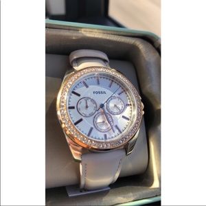 Rose gold fossil watch